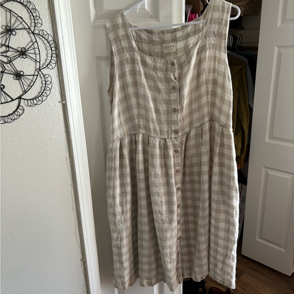Offon gingham linen dress